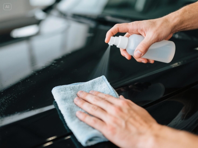dreamina-2025-07-26-6592-Hands cleaning a car hood with a spray b...