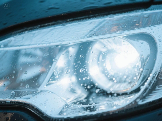 dreamina-2025-07-26-8764-A close-up of a car's headlight, sparkli...
